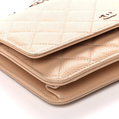 Chanel Caviar Quilted Wallet On Chain WOC Beige 9 of 10