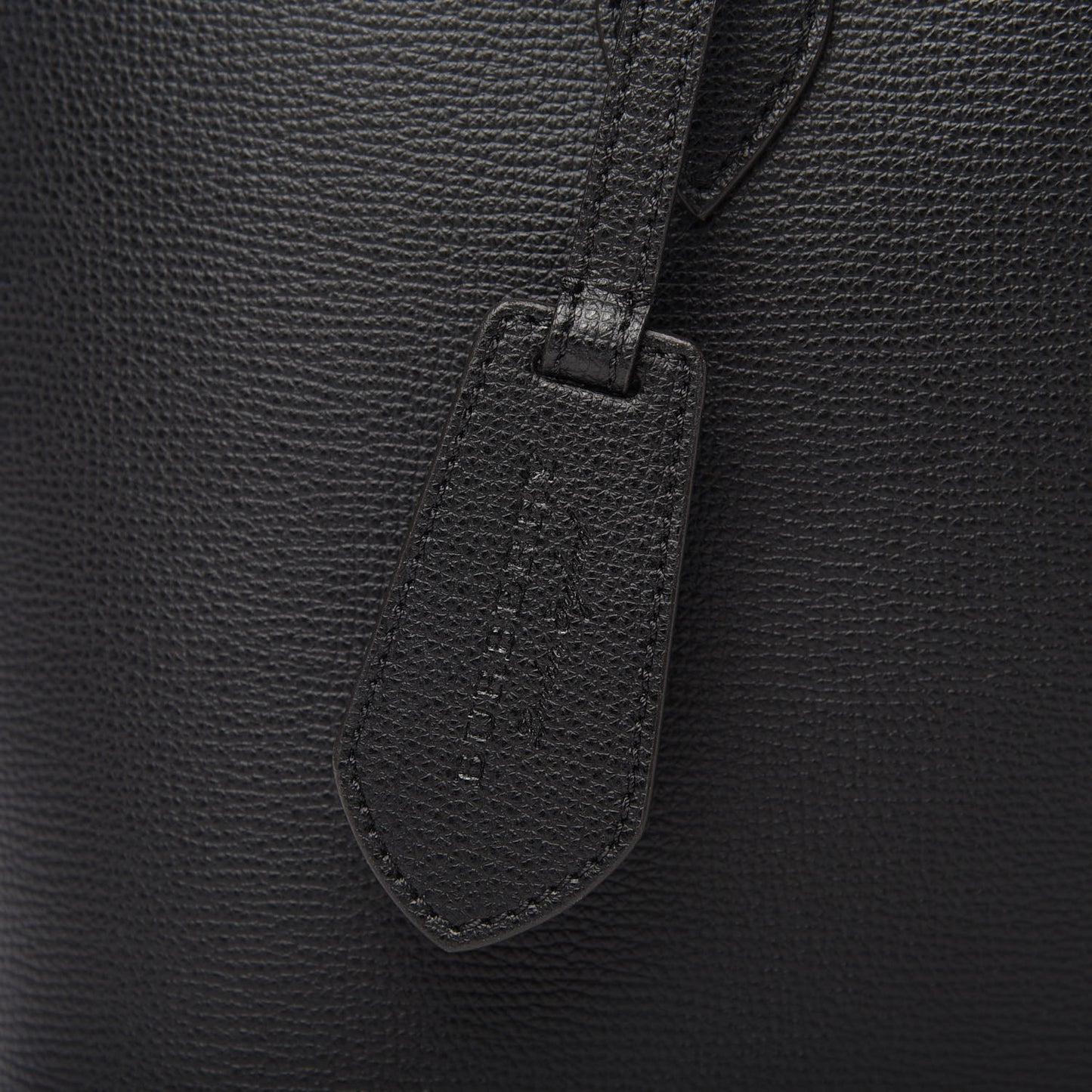 Grainy Calfskin Haymarket Check Medium Reversible Tote Black