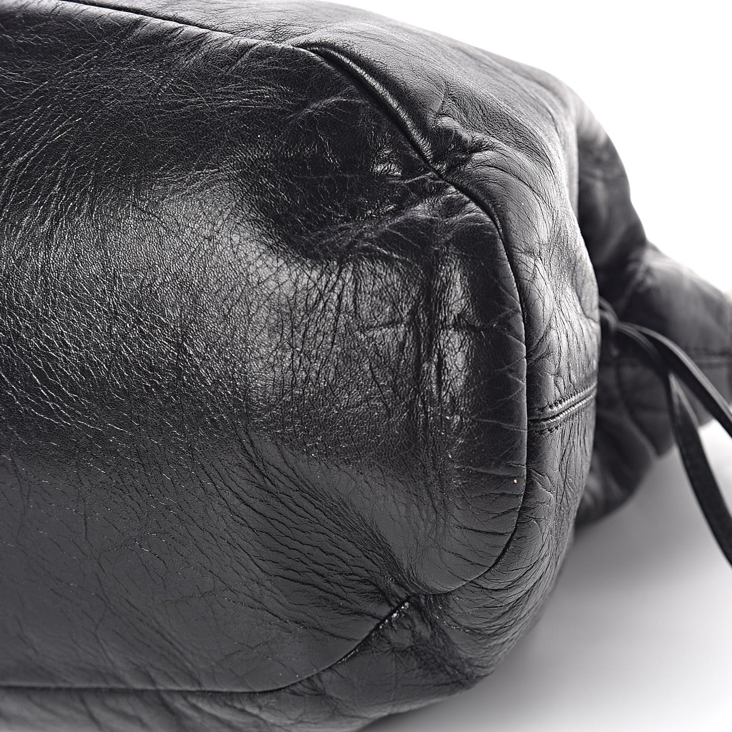 Tweed Lambskin Drawstring Tweedy Tote Black
