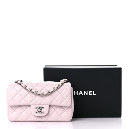 Chanel Lambskin Quilted Mini Rectangular Flap Light Purple 13 of 13