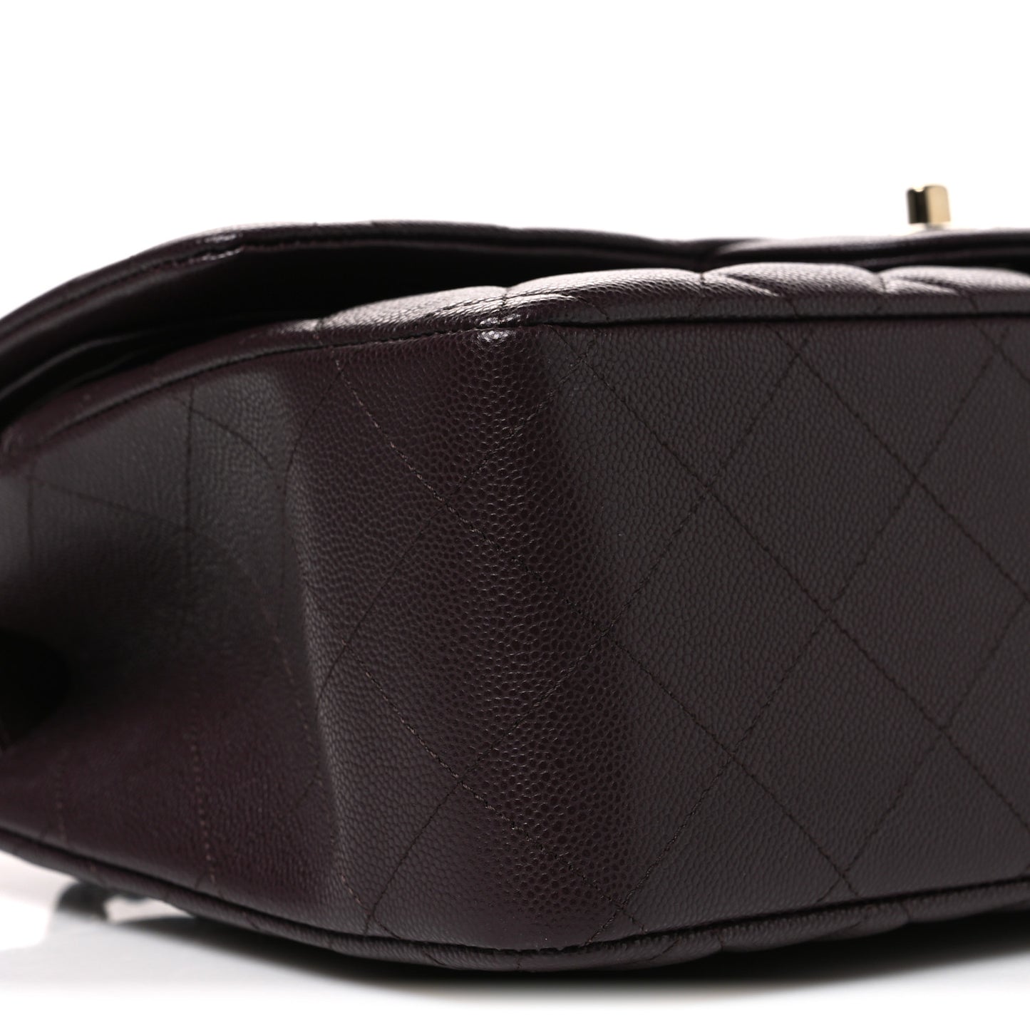 Caviar Quilted Jumbo Double Flap Dark Brown