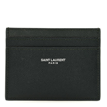 Saint Laurent Grain De Poudre Card Case New Vert Fonce 1 of 6