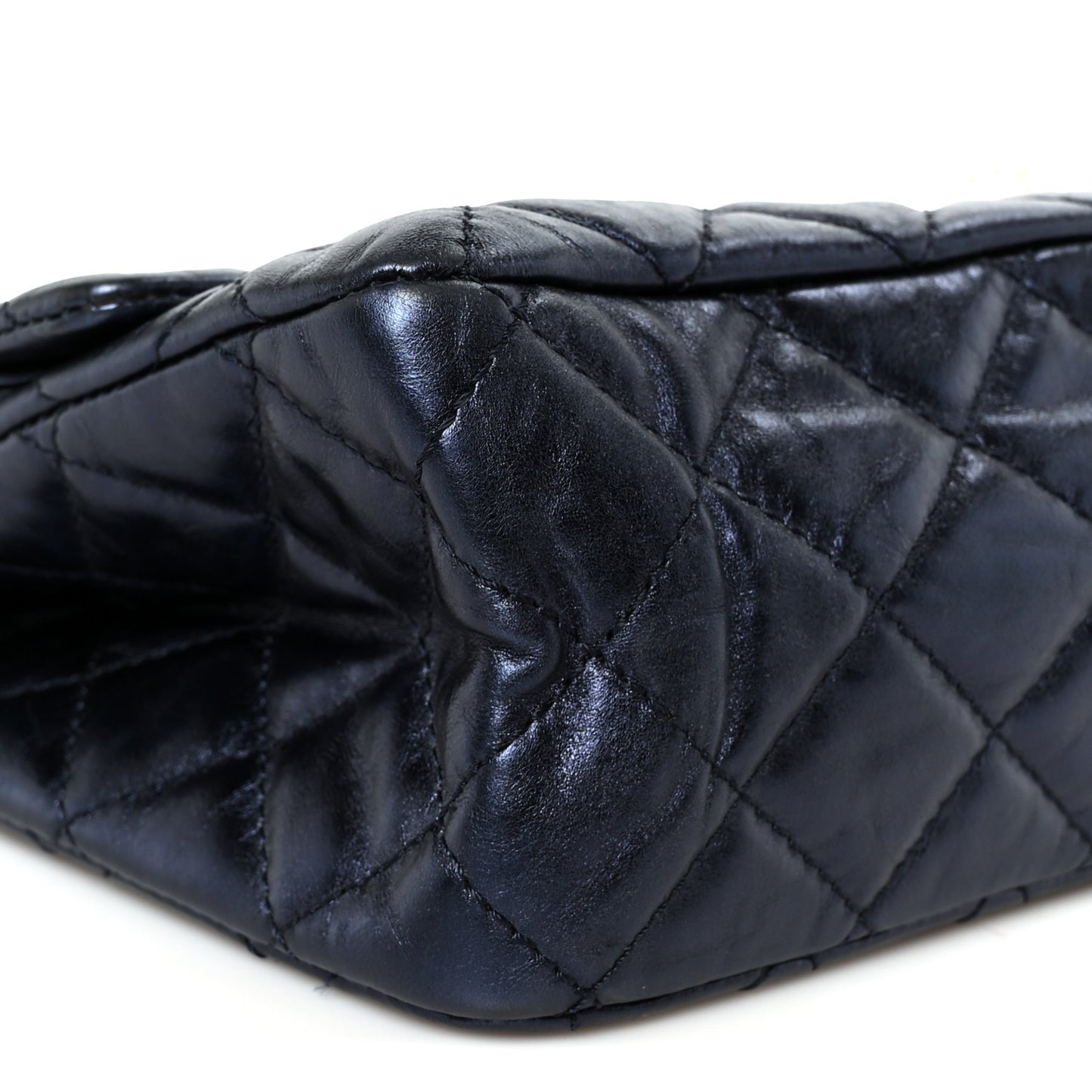Metallic Aged Calfskin Quilted 2.55 Reissue 227 Flap Blue