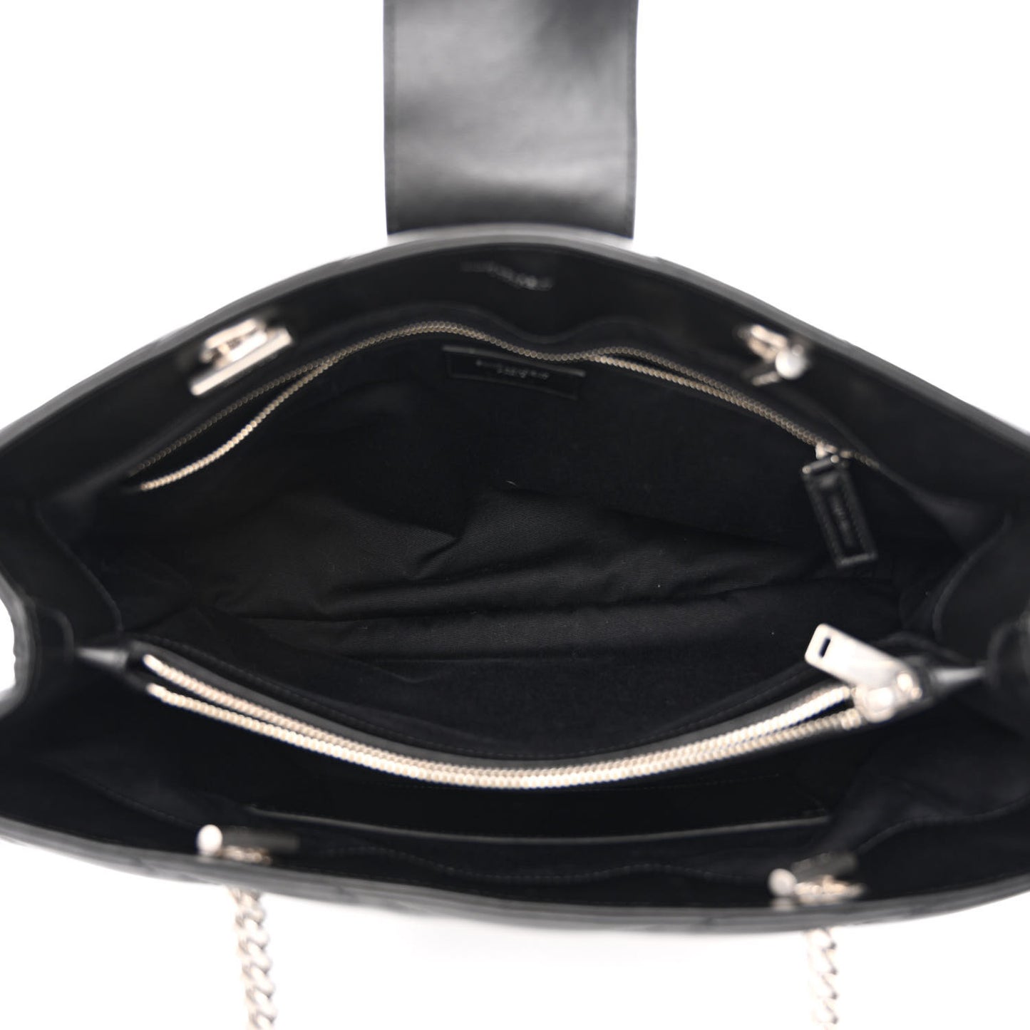 Calfskin Y Quilted Monogram Large Loulou Shopper Black