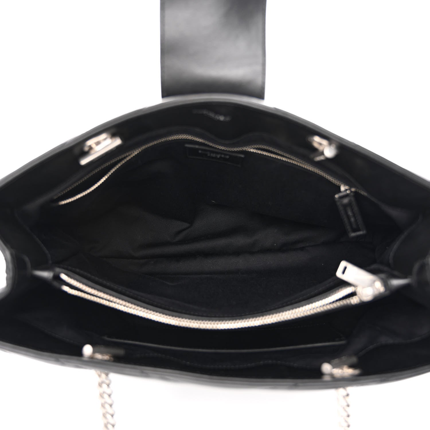 Saint Laurent Calfskin Y Quilted Monogram Large Loulou Shopper Black 5 of 10