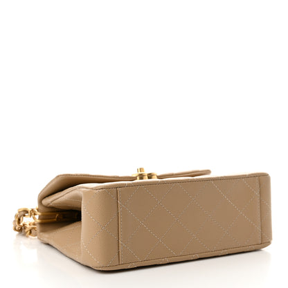 Chanel Shiny Caviar Quilted Small Flap Bag Top Handle Dark Beige 4 of 11