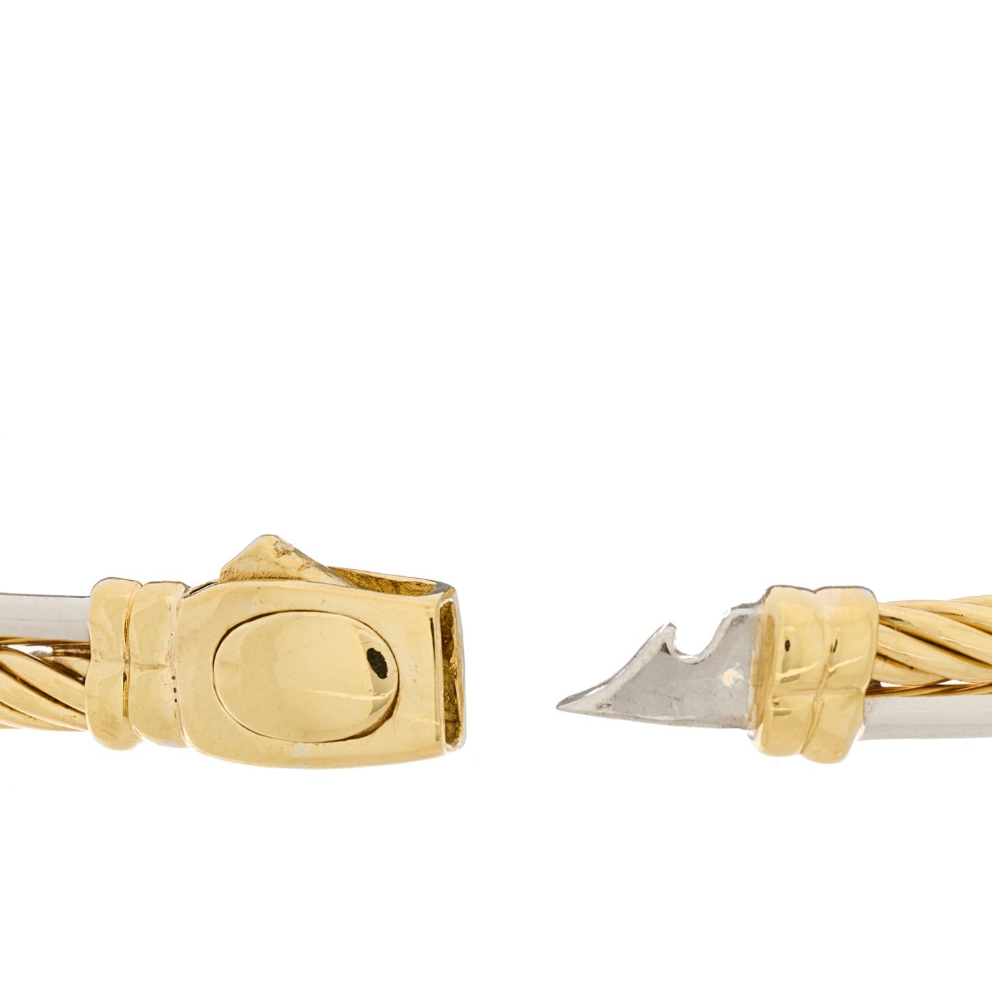 18K White Yellow Gold Diamond Crossover Bracelet