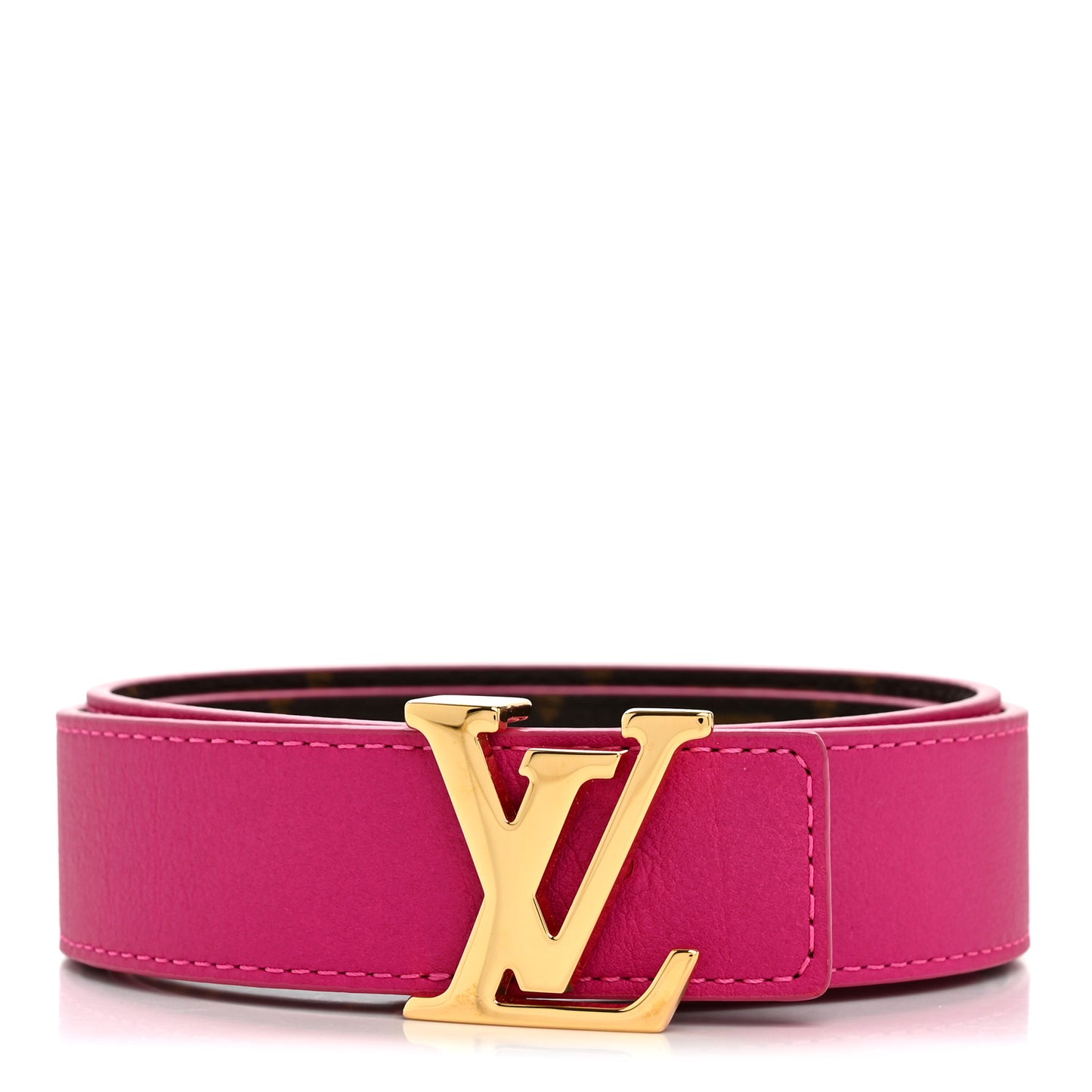 Calfskin Monogram 30mm LV Initiales Reversible Belt 90 36 Fuchsia