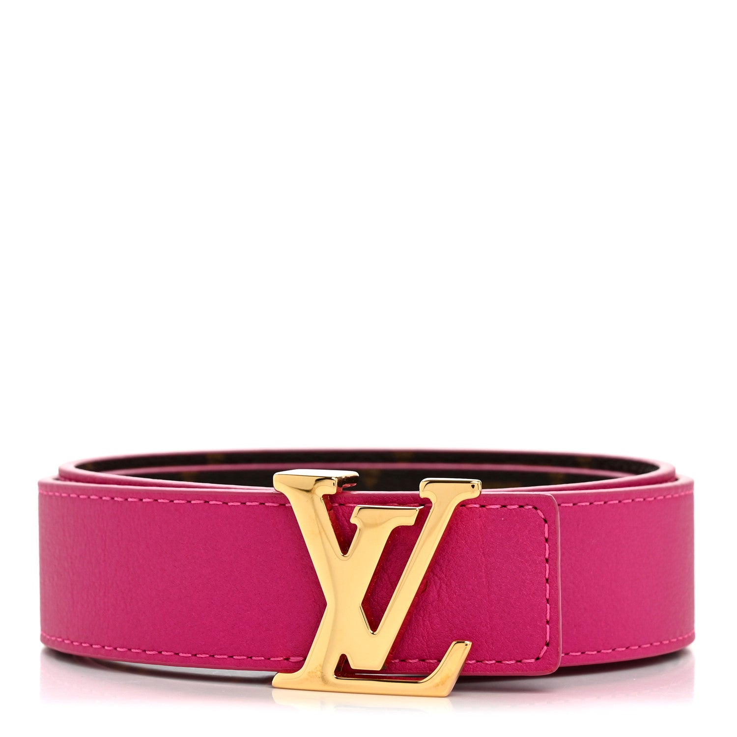 Louis Vuitton Calfskin Monogram 30mm LV Initiales Reversible Belt 90 36 Fuchsia 2 of 8