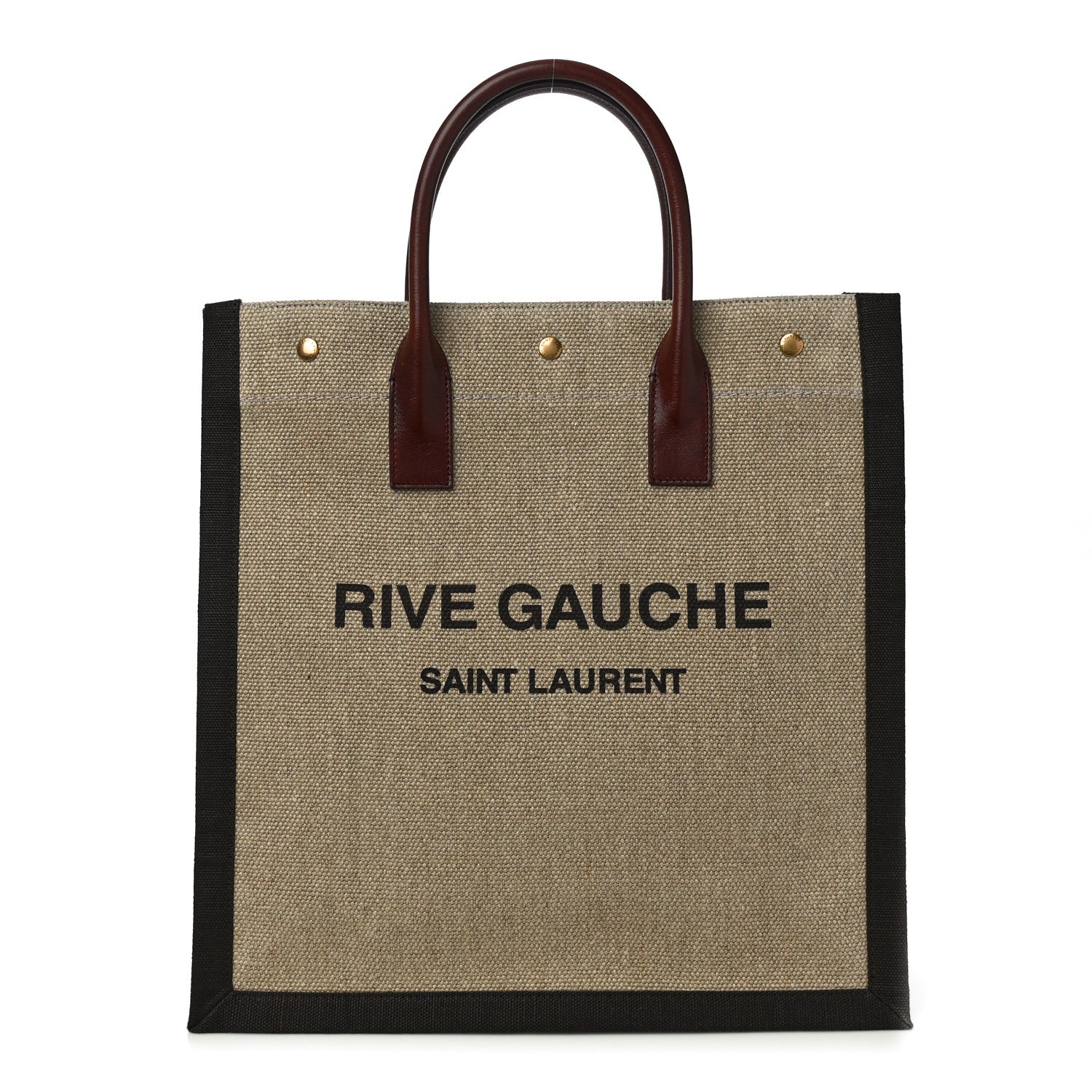 Saint Laurent Linen Calfskin Rive Gauche North South Tote Natural 1 of 9