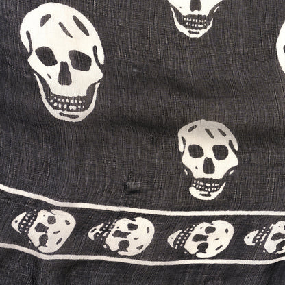 Alexander McQueen Silk Chiffon Skull Scarf Black Ivory 4 of 4
