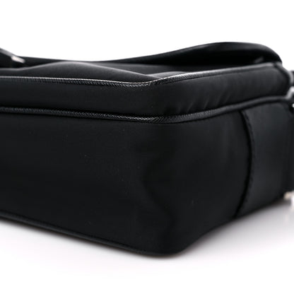 Prada Tessuto Nylon Saffiano Single Snap Buckle Messenger Flap Bag Black 8 of 8