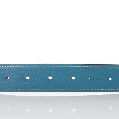 Hermes Box Togo 24mm H Belt 85 Black Blue Jean 10 of 14