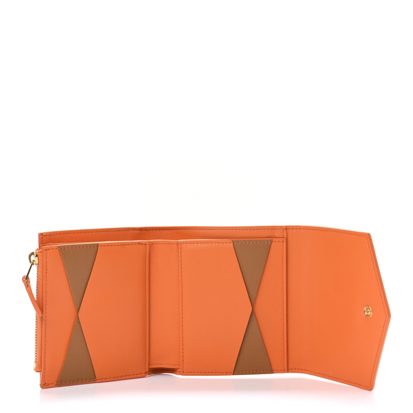 Bi-Color Trifold Wallet Orange