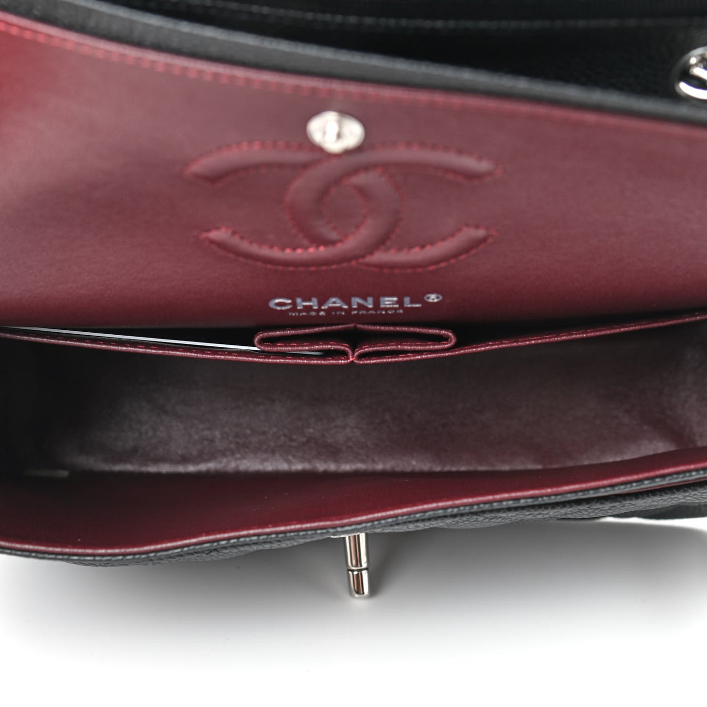 Caviar Quilted Small Double Flap Black