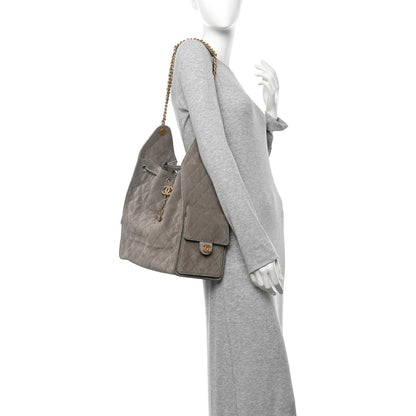 Chanel Suede Quilted Medium Chanel 25 Handbag Dark Grey 2 of 11