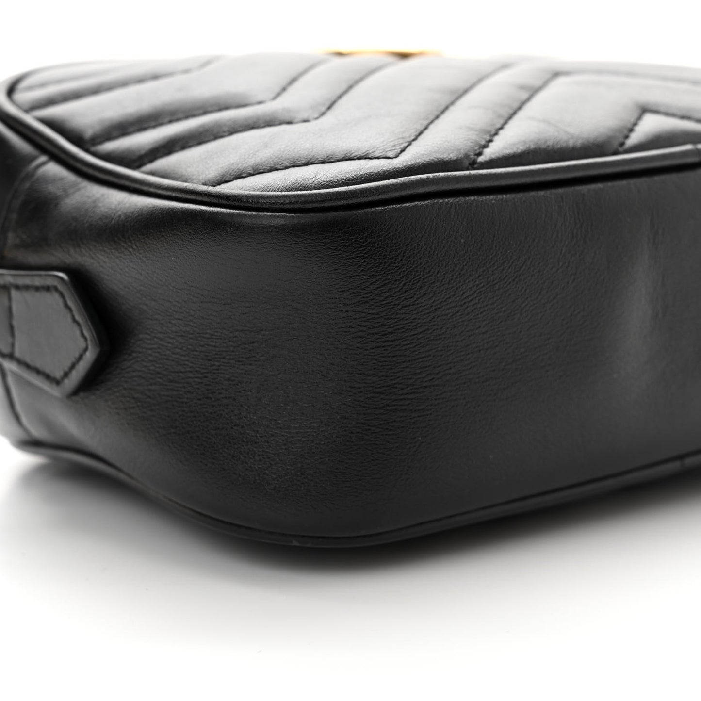 Calfskin Matelasse Mini GG Marmont Chain Shoulder Bag Black