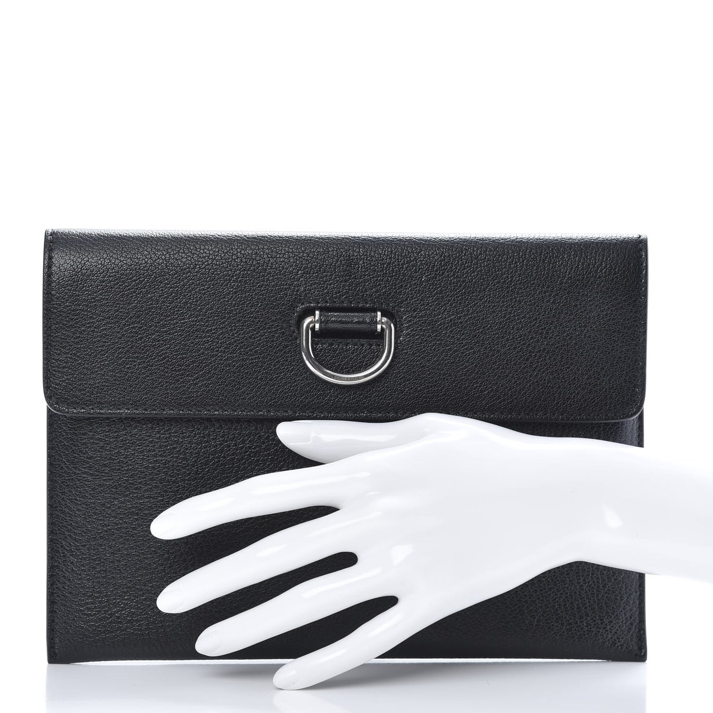Goatskin Pendleton D-Ring Clutch Black