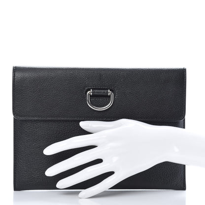 Burberry Goatskin Pendleton D-Ring Clutch Black 2 of 9