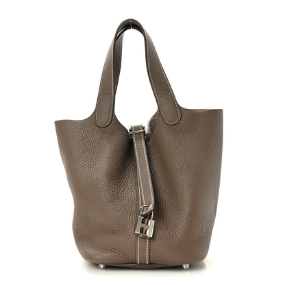 Hermes Taurillon Clemence Picotin Lock 18 PM Etoupe 1 of 12