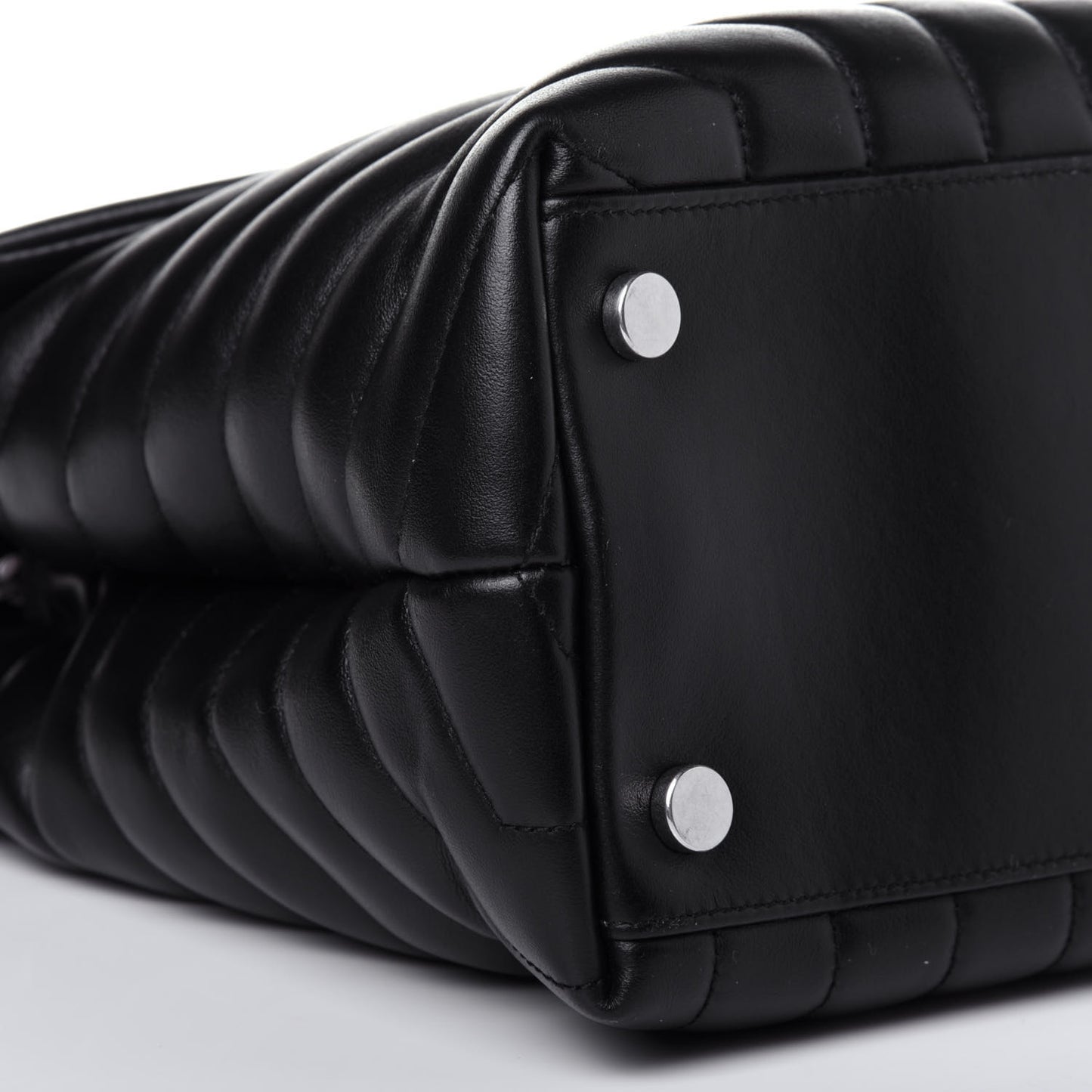 Calfskin Y Quilted Monogram Large Loulou Chain Satchel Black