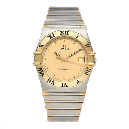 Omega Stainless Steel 18K Yellow Gold 33mm Constellation Quartz Watch Champagne 396.1075 1 of 5