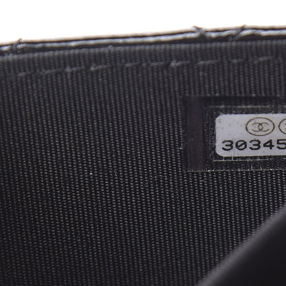 Chanel Distressed Patent Quilted Boy Flap Card Holder Wallet Black 8 of 9