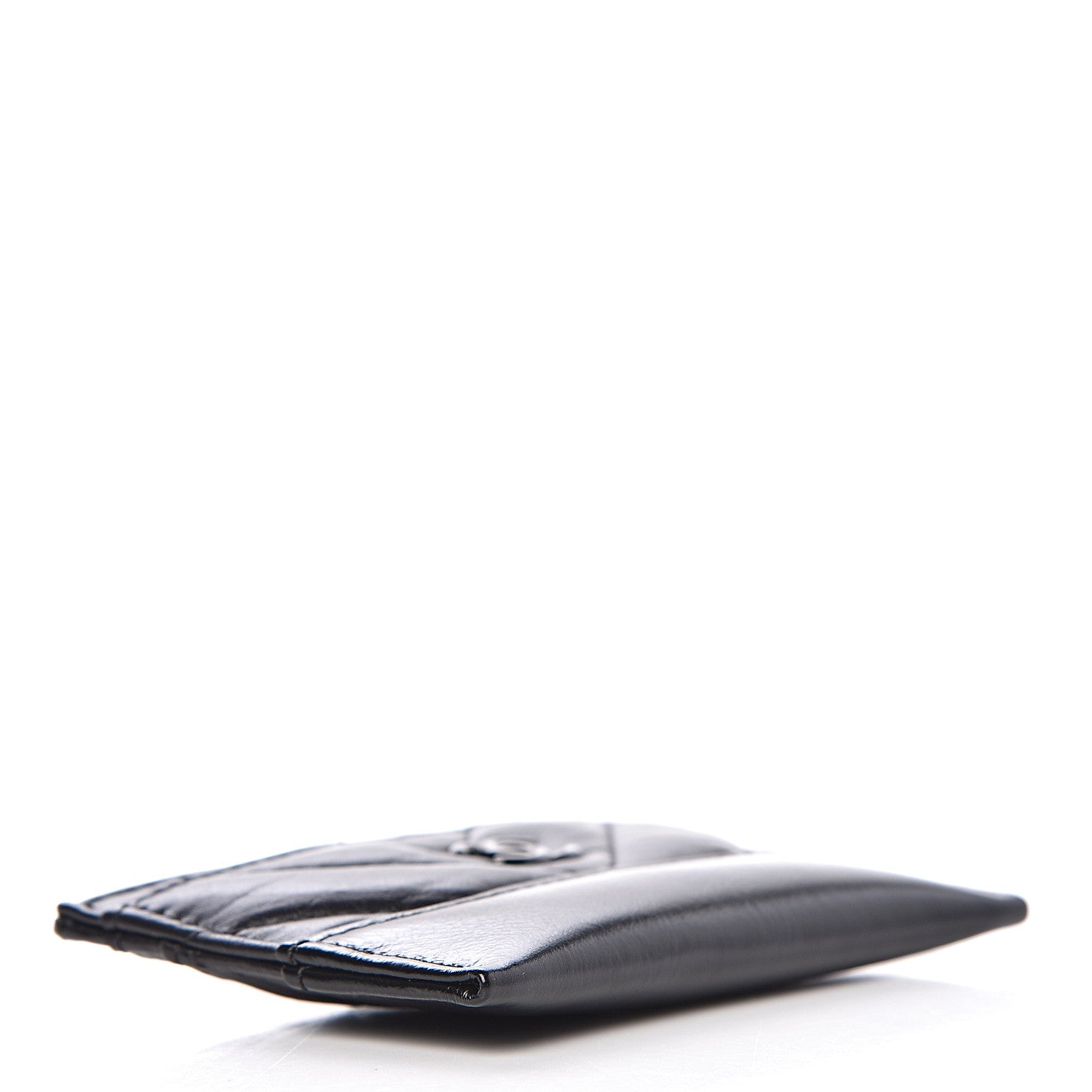 Chanel Aged Calfskin Chevron Quilted Gabrielle Card Holder Black 4 of 9