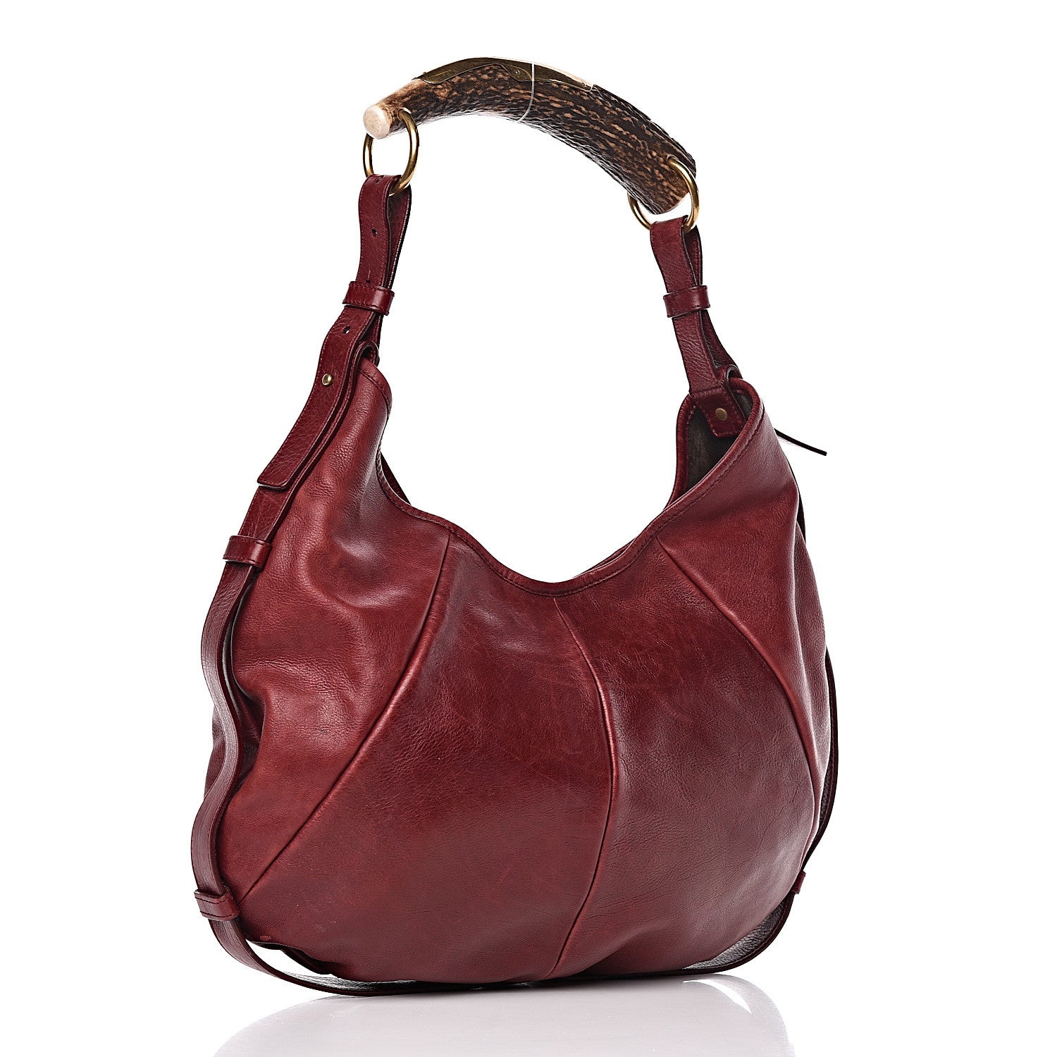 Saint Laurent Buffalo Medium Mombasa Horn Bag Red 3 of 25