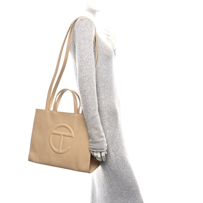 Telfar Vegan Leather Medium Shopping Bag Cream 2 of 9
