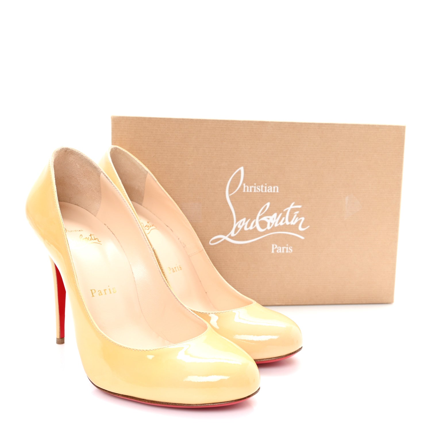 Christian Louboutin Patent Fifi 100 Pumps 38.5 Nude 9 of 9