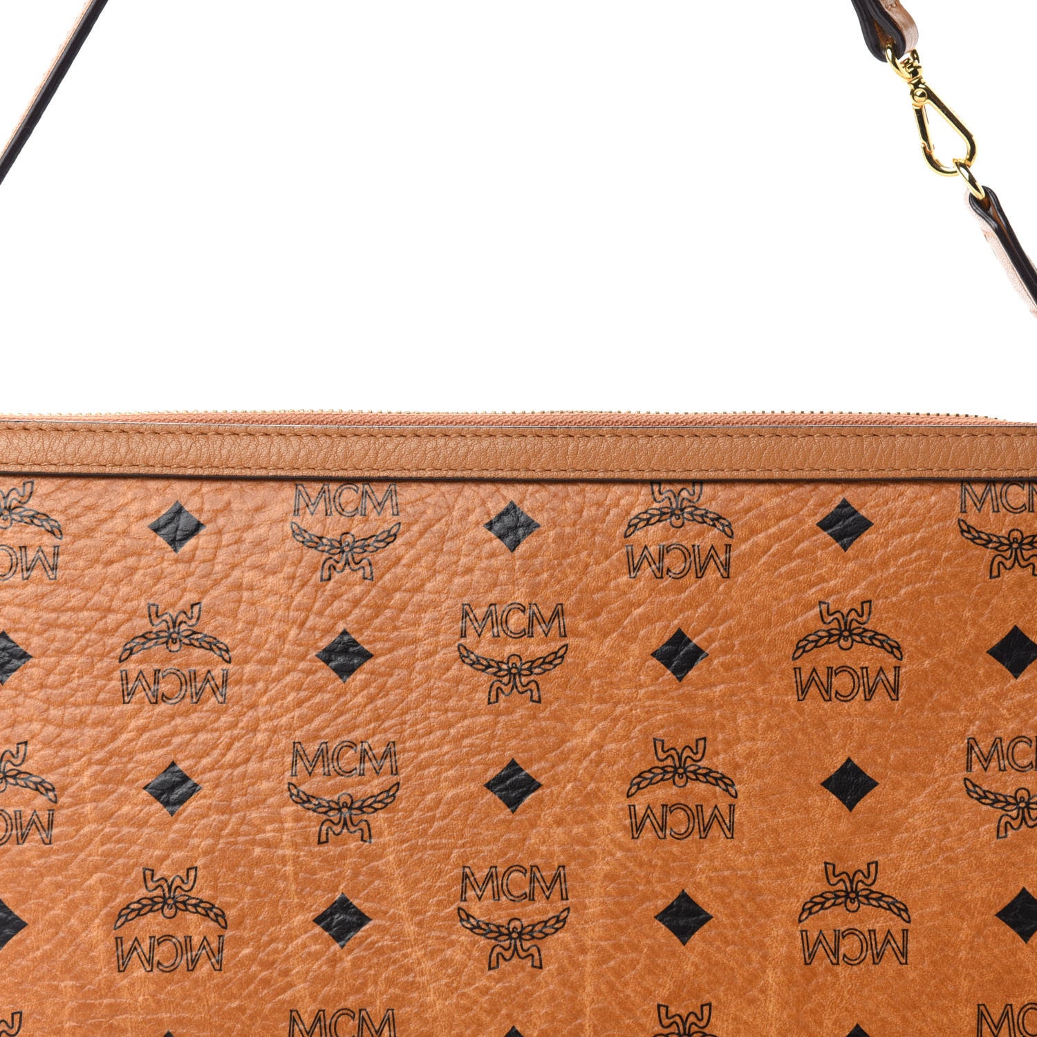 MCM Visetos Medium Stark Wristlet Pouch Cognac 11 of 11
