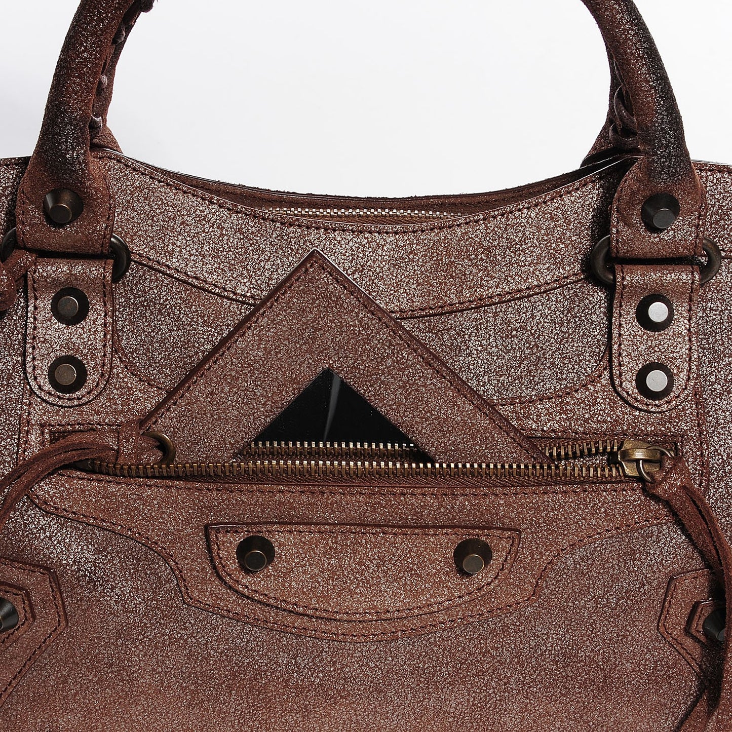 Metallic Craquele Calfskin Classic Hardware First Bronze