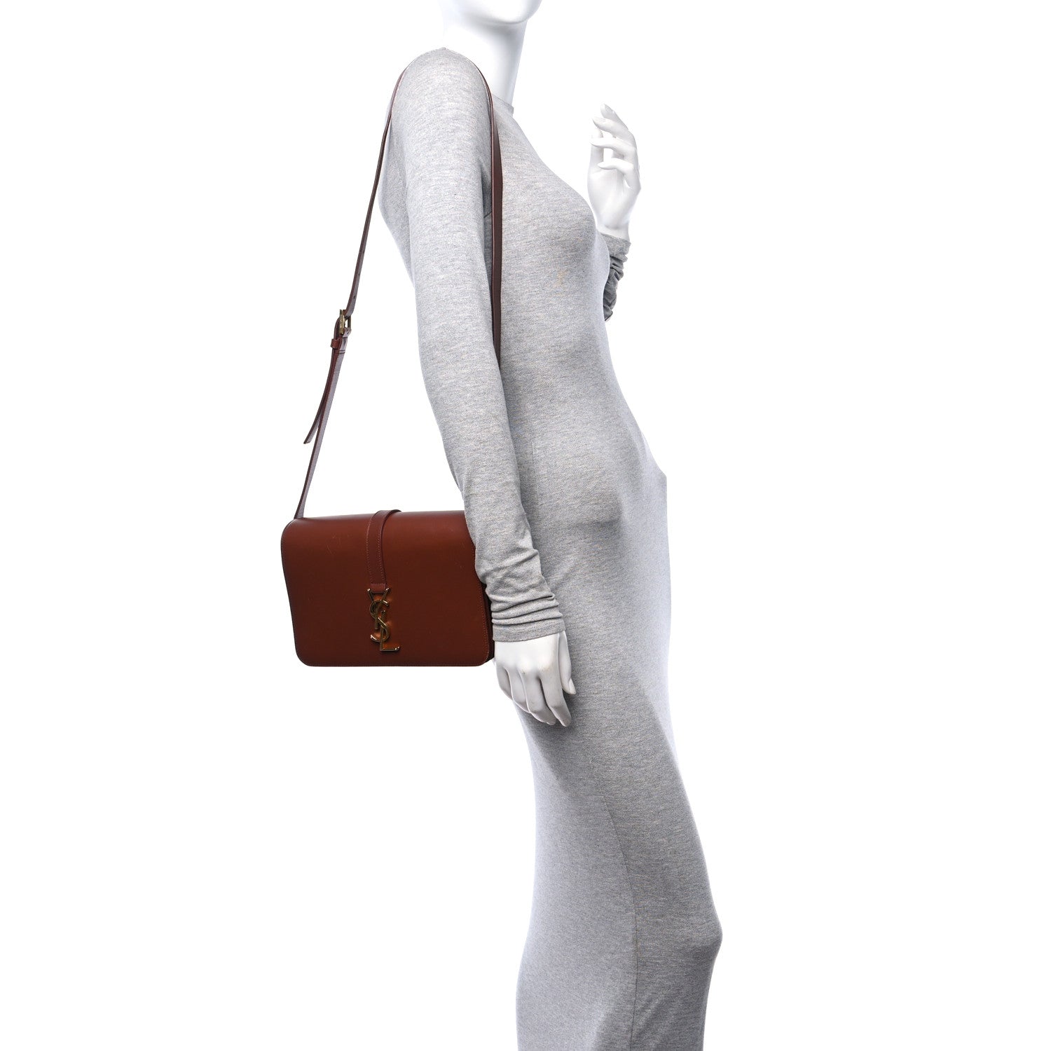 Saint Laurent Textured Calfskin Medium Classic Monogram Universite Bag Dark Red 3 of 16