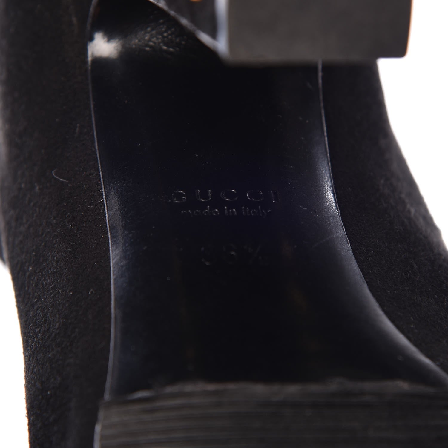Gucci Suede Studded Jacquelyne Knee High Boots 36.5 Black 8 of 9