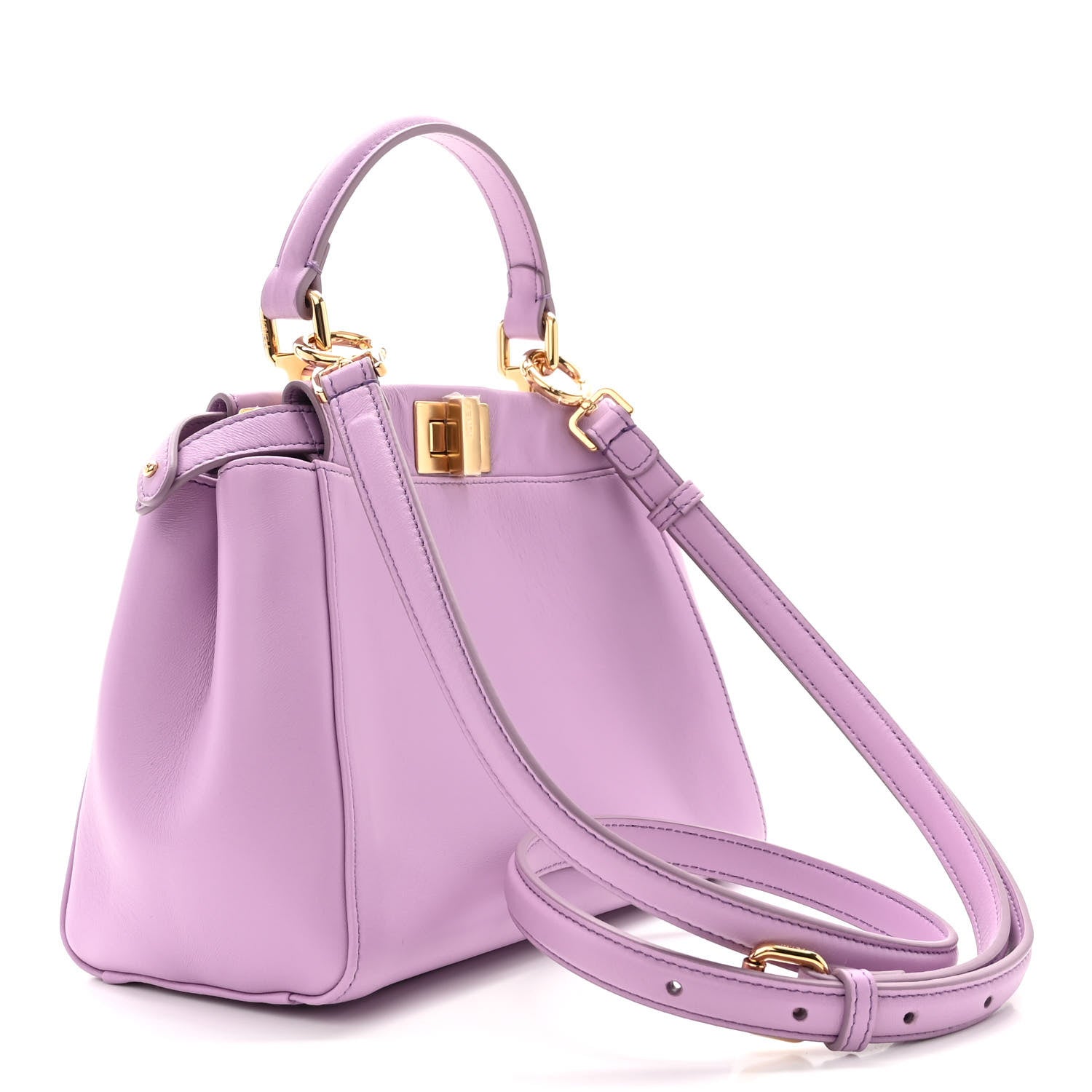 Fendi Nappa Stacked Bar Mini Peekaboo Iconic Satchel Violetta 3 of 11