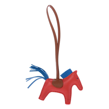 Hermes Milo Lambskin Grigri Rodeo Horse Bag Charm PM Rose Texas Bleu Zanzibar Gold 1 of 4