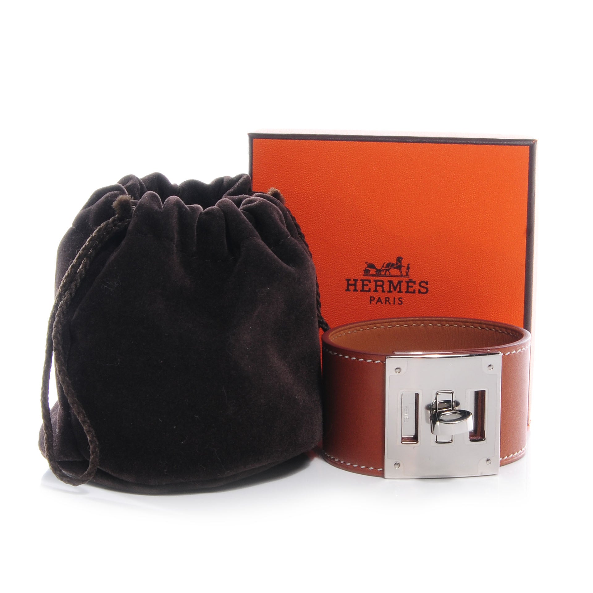 Hermes Natural Barenia Kelly Dog Cuff 40 8 of 8