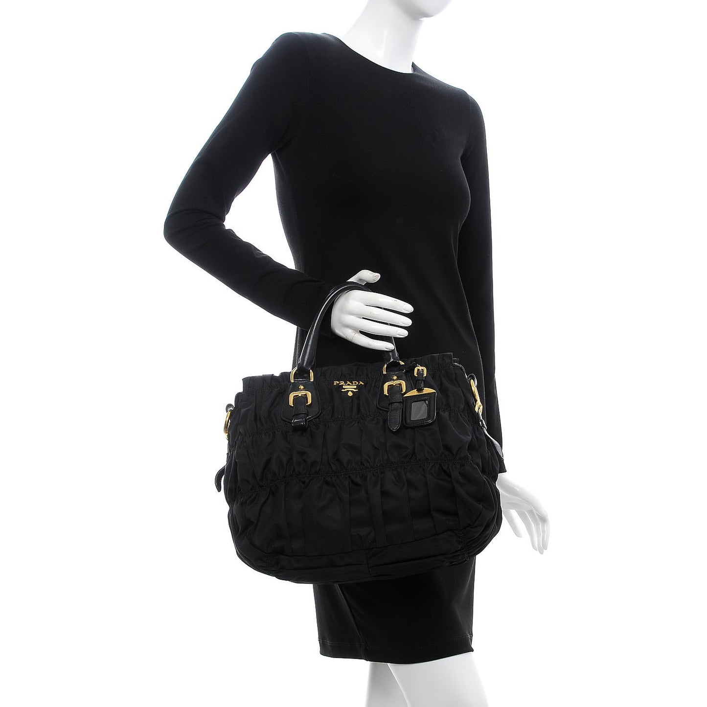 Tessuto Nylon Gaufre Tote Black