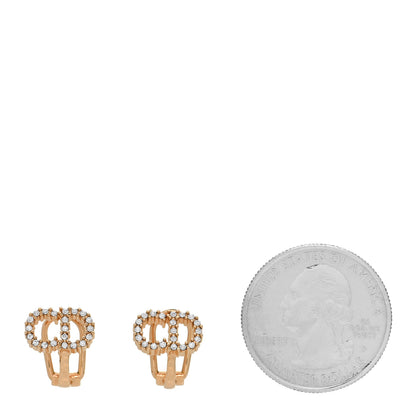 Christian Dior Crystal Clair D Lune Clip On Earrings Gold 2 of 3