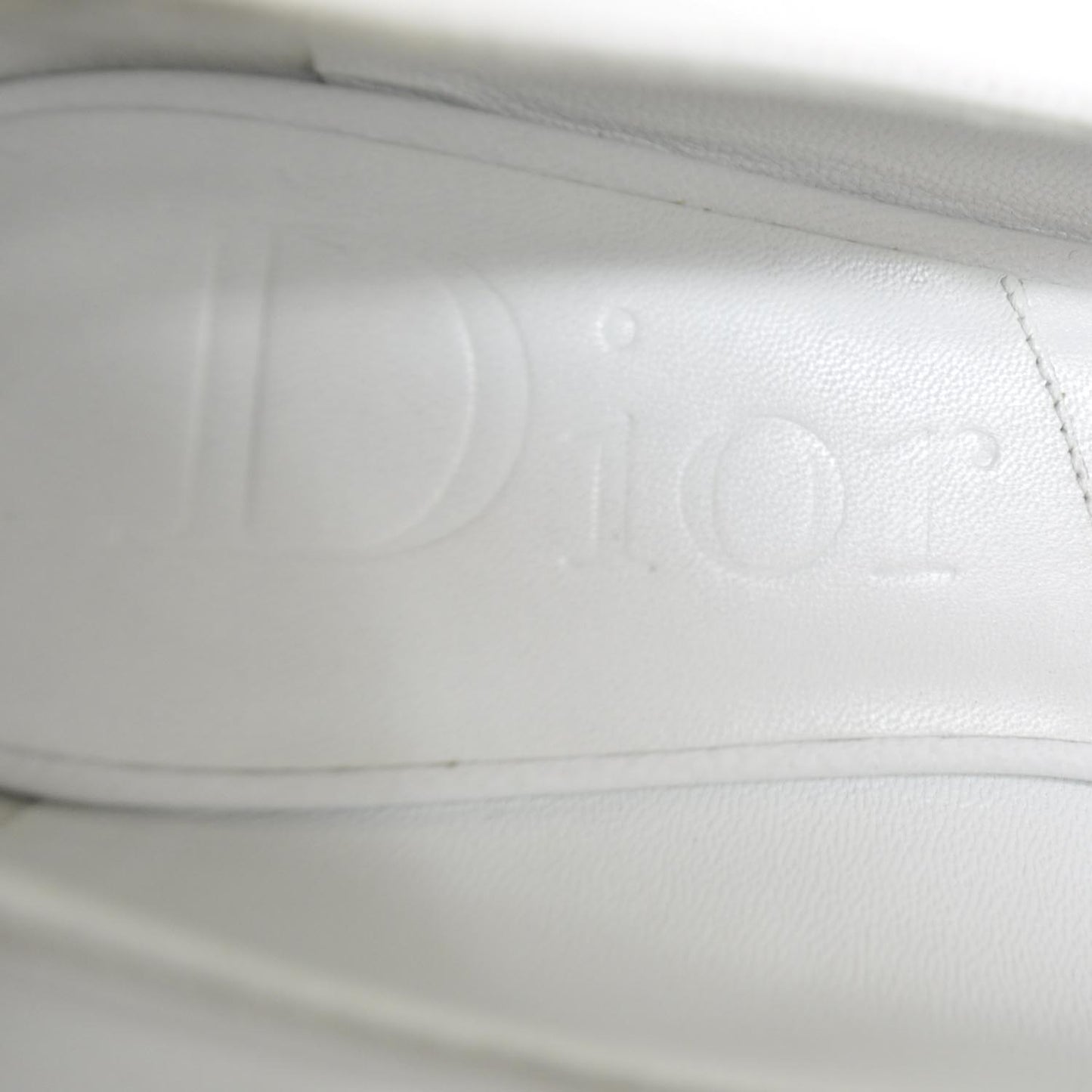 Leather Cannage Peep Toe Ballerina Flats 35.5 White