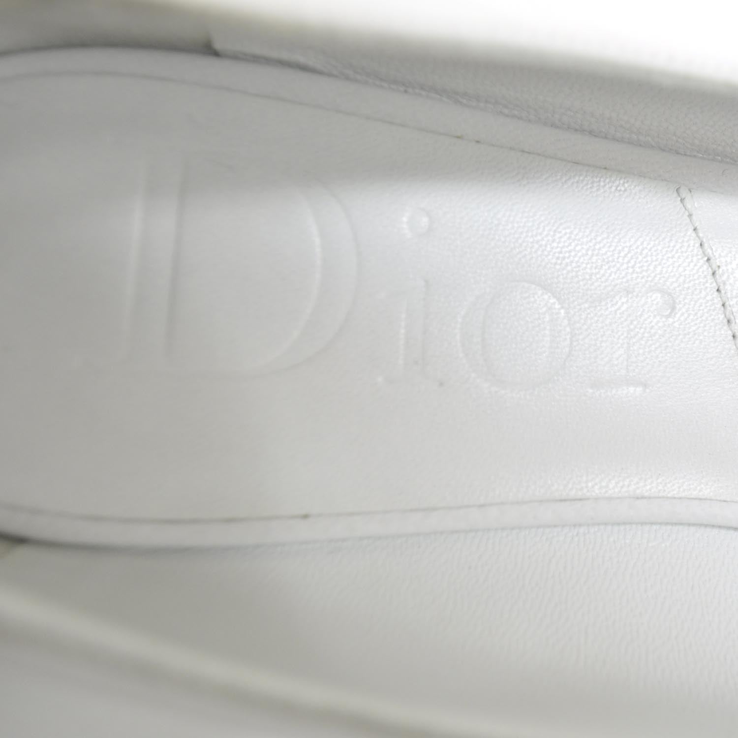 Christian Dior Leather Cannage Peep Toe Ballerina Flats 35.5 White 6 of 10