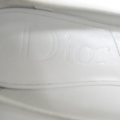 Christian Dior Leather Cannage Peep Toe Ballerina Flats 35.5 White 6 of 10