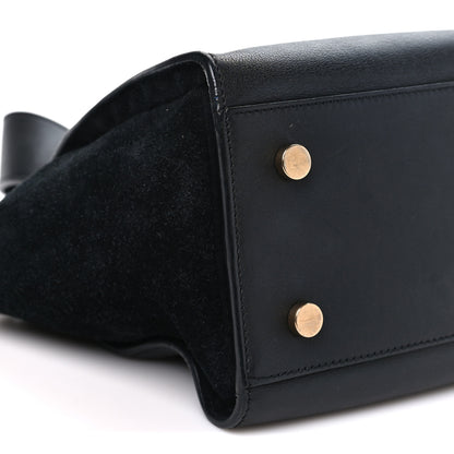 Saint Laurent Calfskin Suede Small Monogram Downtown Cabas Black 9 of 10