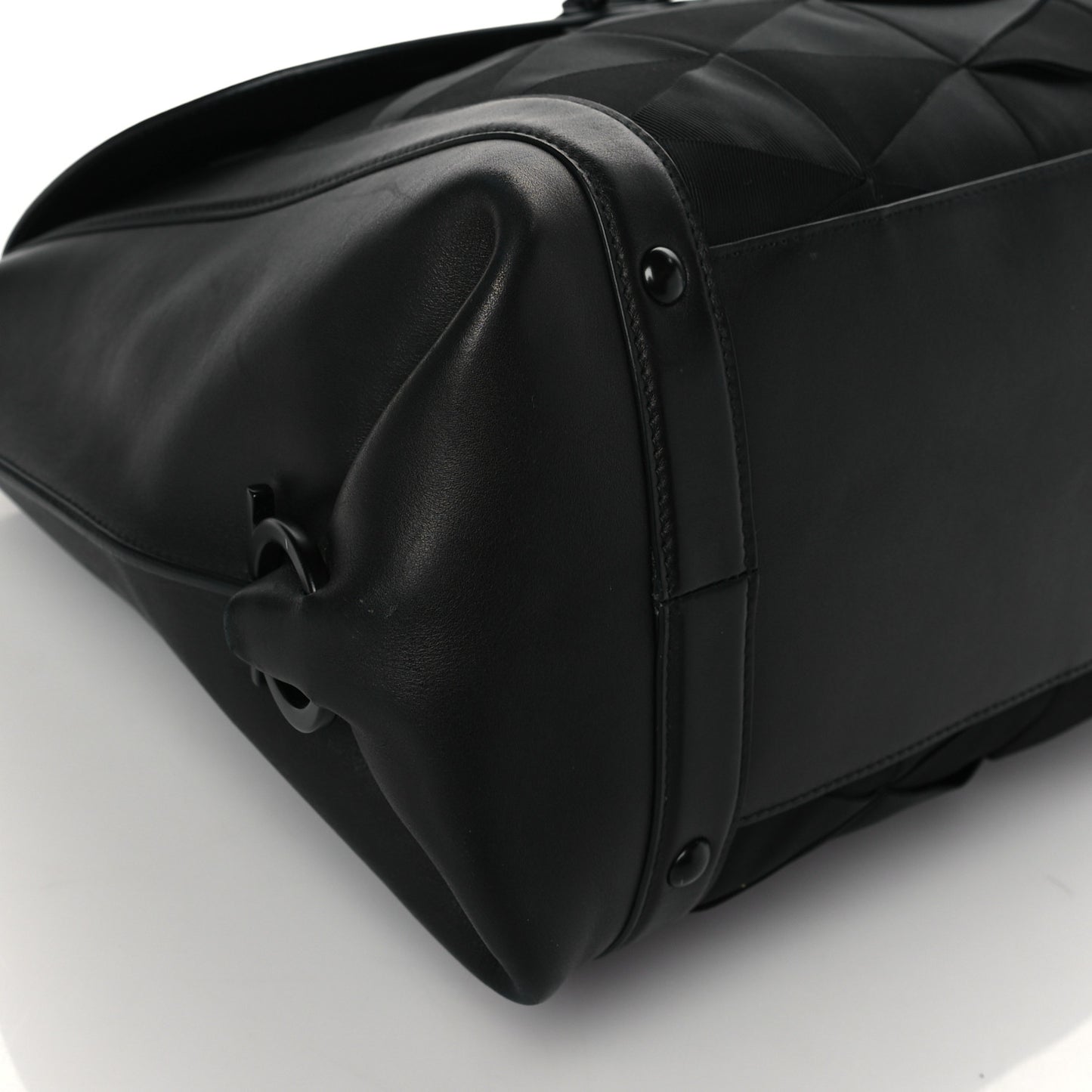 Calfskin Nylon Suzanna Gancini Satchel Black