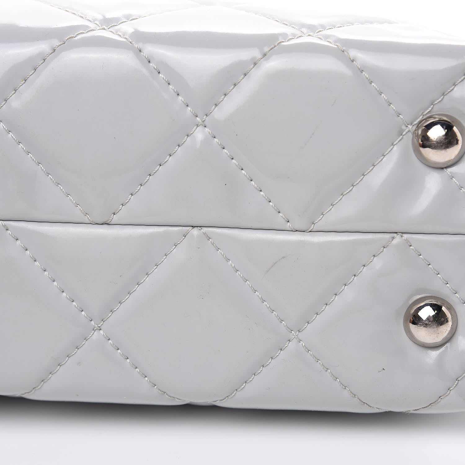 Chanel Vinyl Quilted In The Business North South Tote Light Grey 9 of 21