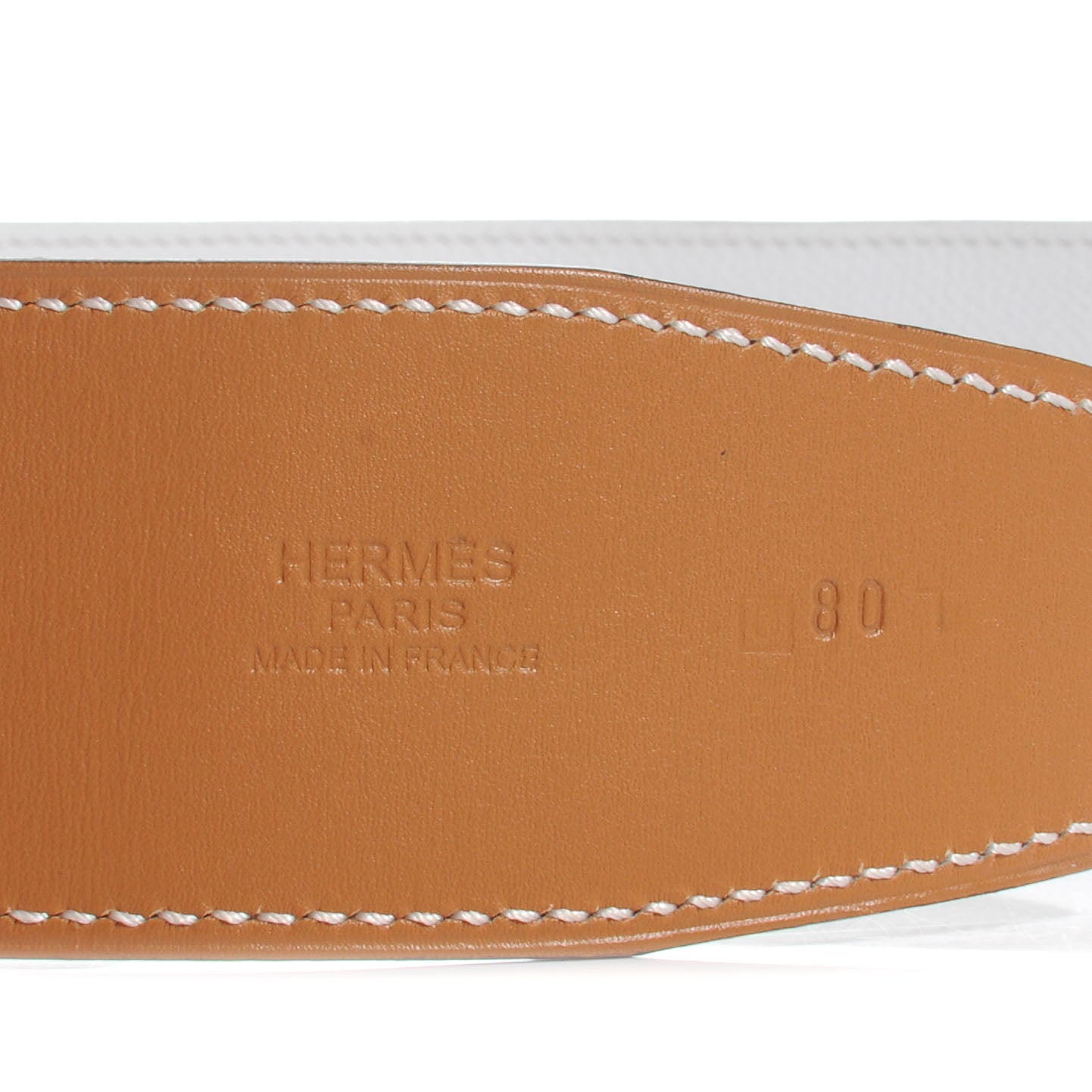 Chamonix Epsom Reversible 42mm Belt Strap 80 Natural Blanc