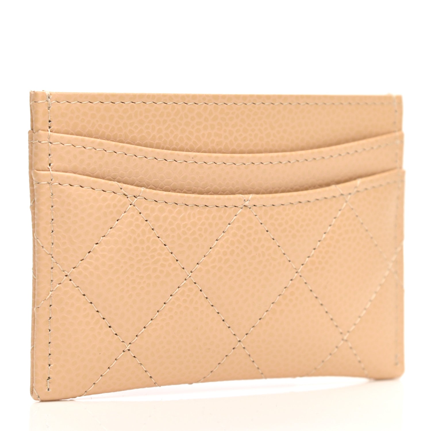 Chanel Caviar Quilted Card Holder Beige 3 of 8