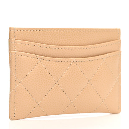 Chanel Caviar Quilted Card Holder Beige 3 of 8