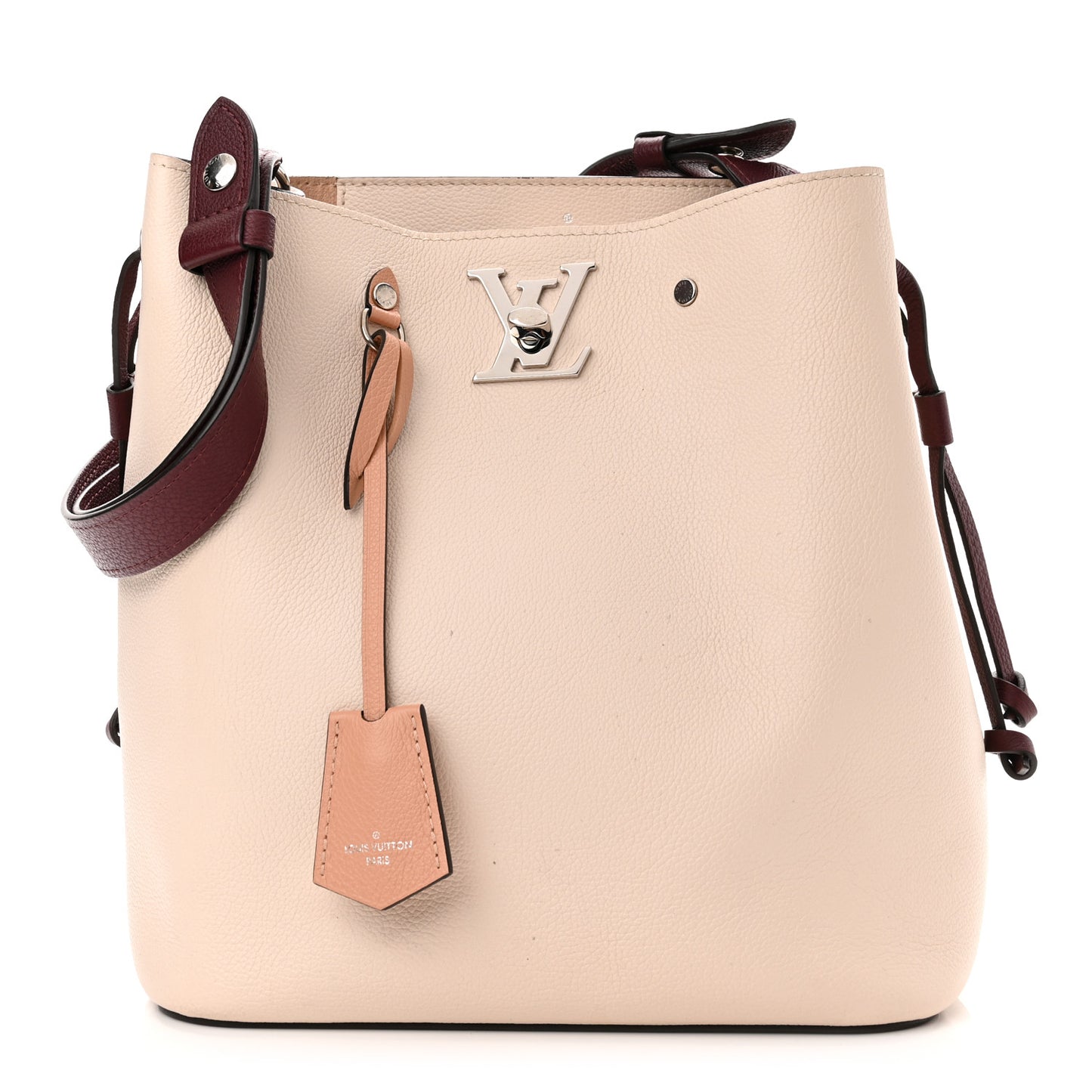 Calfskin Lockme Bucket Soie Quartz Calla